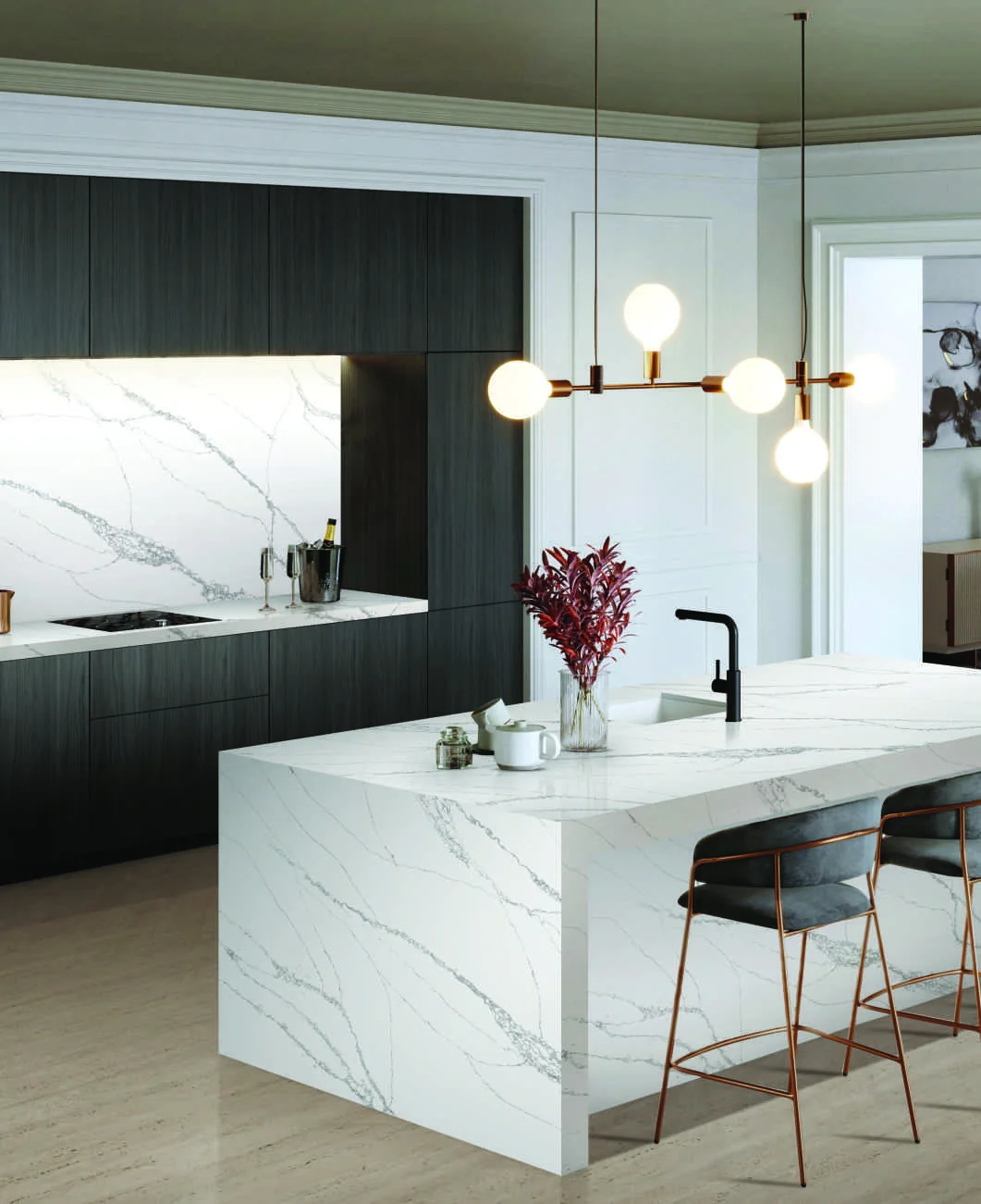 Satuvario quartz slab design at Stonexxa Hyderabad