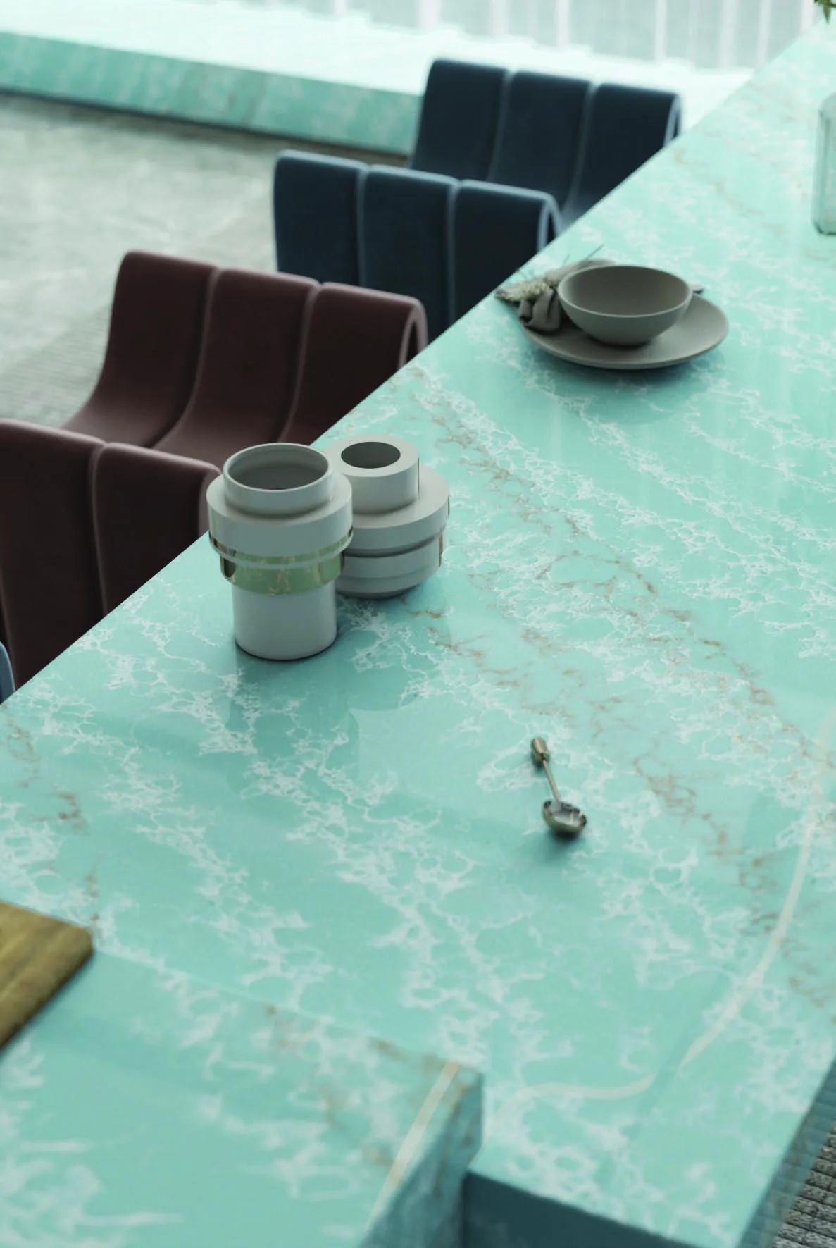 Statuario-style white quartz design reference